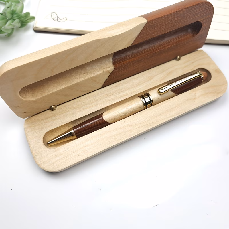 a set of luxurious retractable wooden pens with feel featuring free laser engraving for names smooth writing quick drying black ink perfect as birthday gifts for men and women commemorative items and