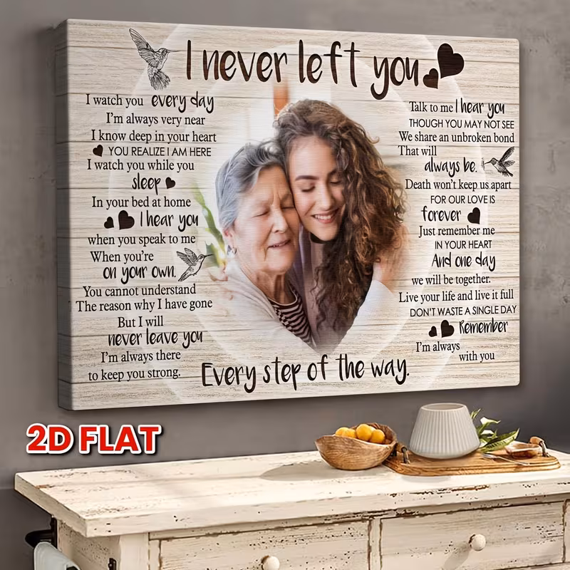 1pc 2d flat personalized commemorative canvas i you a mother or father a customized portrait with a loving message decoration for bedroom living room or home office solid wood frame for indoor use a f