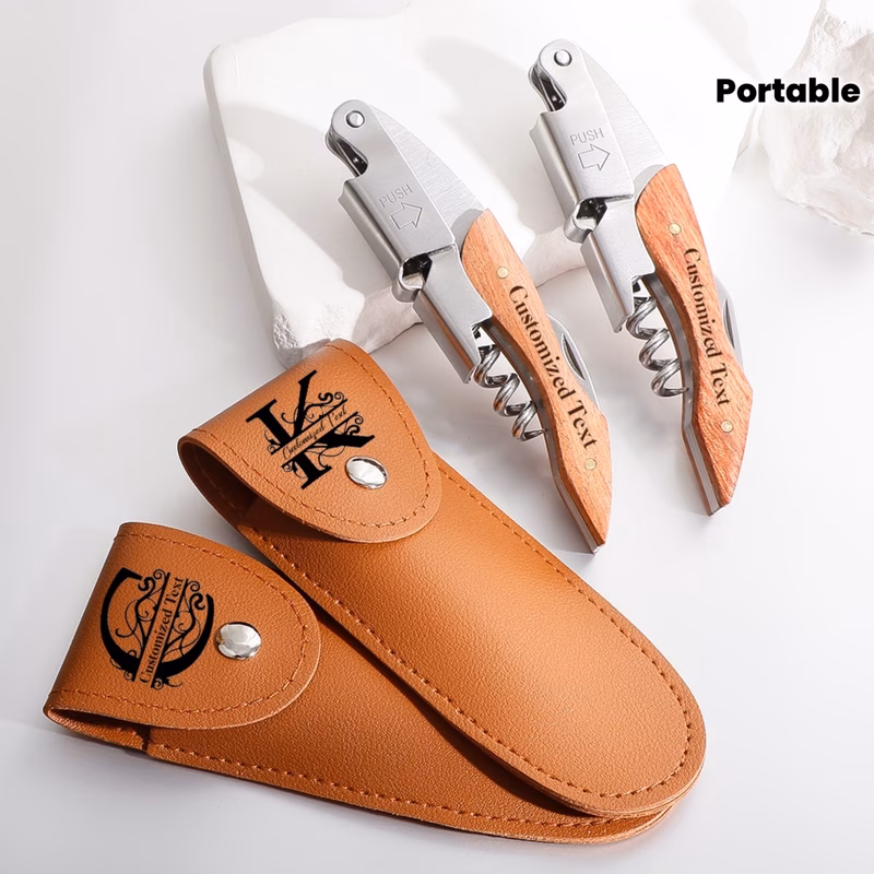 1set personalized bottle opener set customizable with 26 english letters text christmas gift portable bottle opener best for man gift valentines day gift party gift portable wine key with imitation le