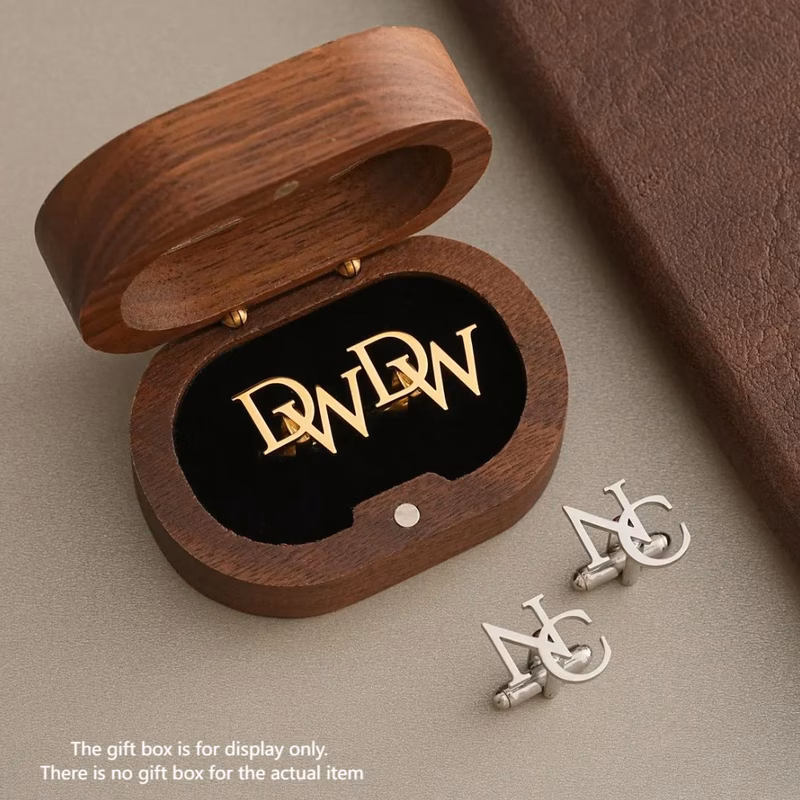 custom exquisite stainless steel cufflinks personalized initial laser cut name cufflinks unique mens jewelry gift for him fathers day or a birthday