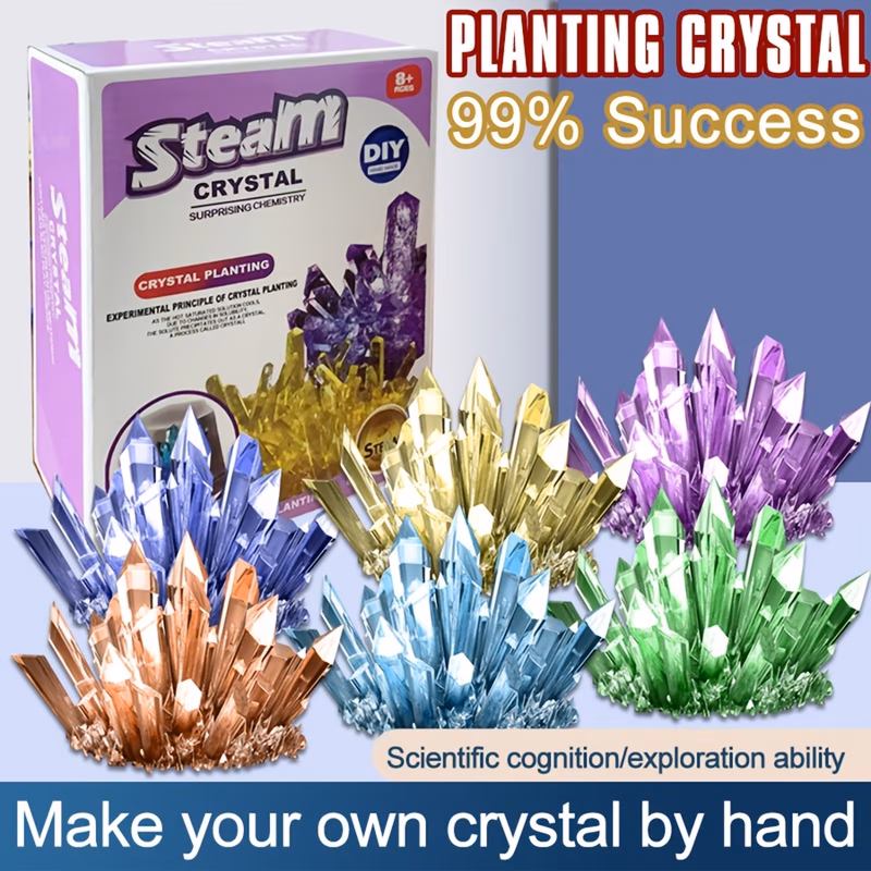 scientific crystal growth experiment handmade diy growth 2 4 or 6 sets of materials can create crystals seed crystals in random colors halloween christmas gifts