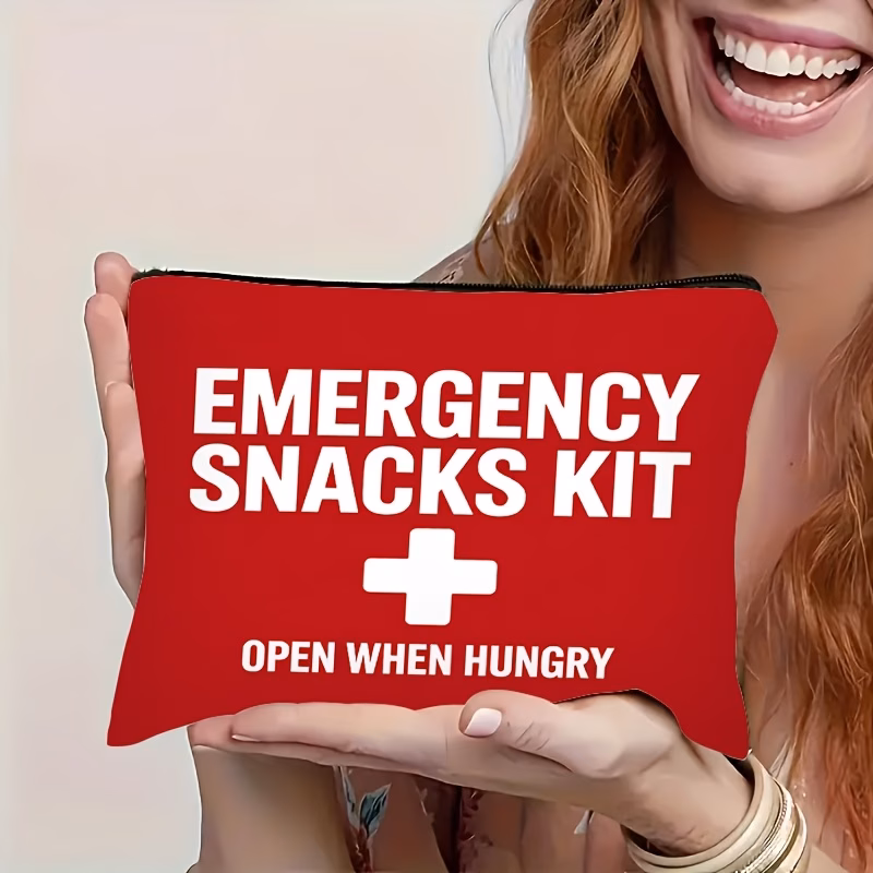 featuring a illustration of an emergency this multifunctional makeup bag serves as a storage pouch its a durable and portable bag with a that machine washed