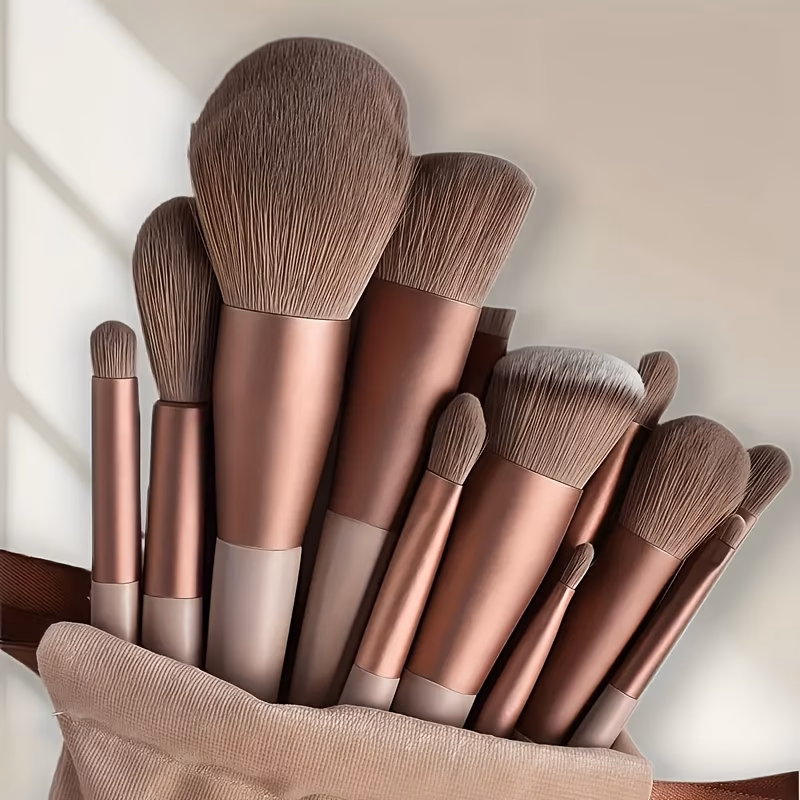 13pcs professional makeup brushes set bag foundation eyelash eyebrow eyeshadow cosmetic make up tool makeup brush tool set christmas halloween thanksgiving gifts travel suitable for normal skin teen g