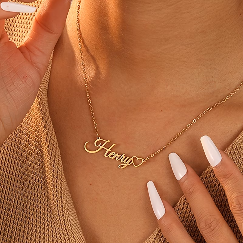 personalized hollow heart name necklace for women couple english letter pendant a gift for mothers day valentines day birthdays and anniversaries
