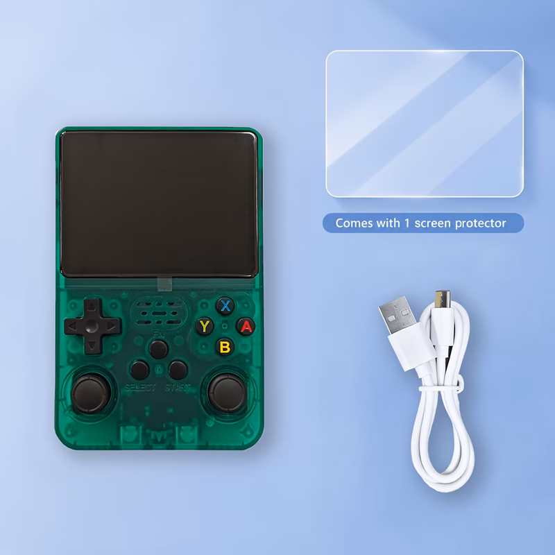 vintage handheld game console r36s 3 5 inch screen for classic entertainment 64gb portable handheld game console usb charging rechargeable battery