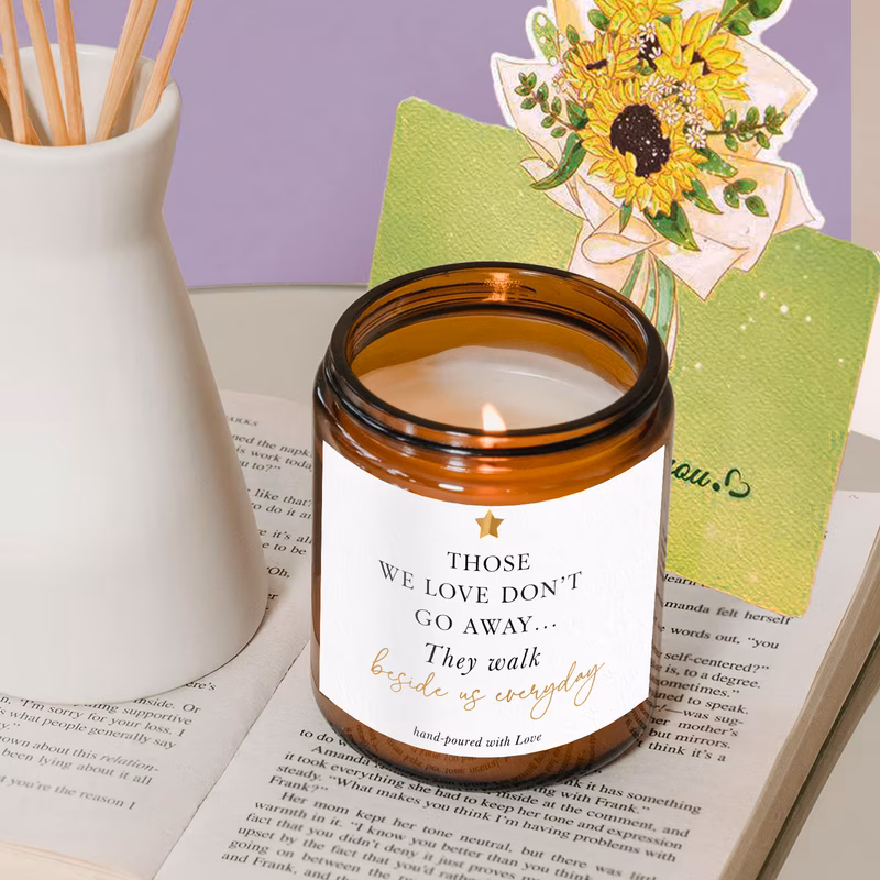 1pc scented candle for home office decor jar candle candle memorial sympathy theme candle gift for family friend for home decor living room decor birthday gift mothers day gift relaxing mood