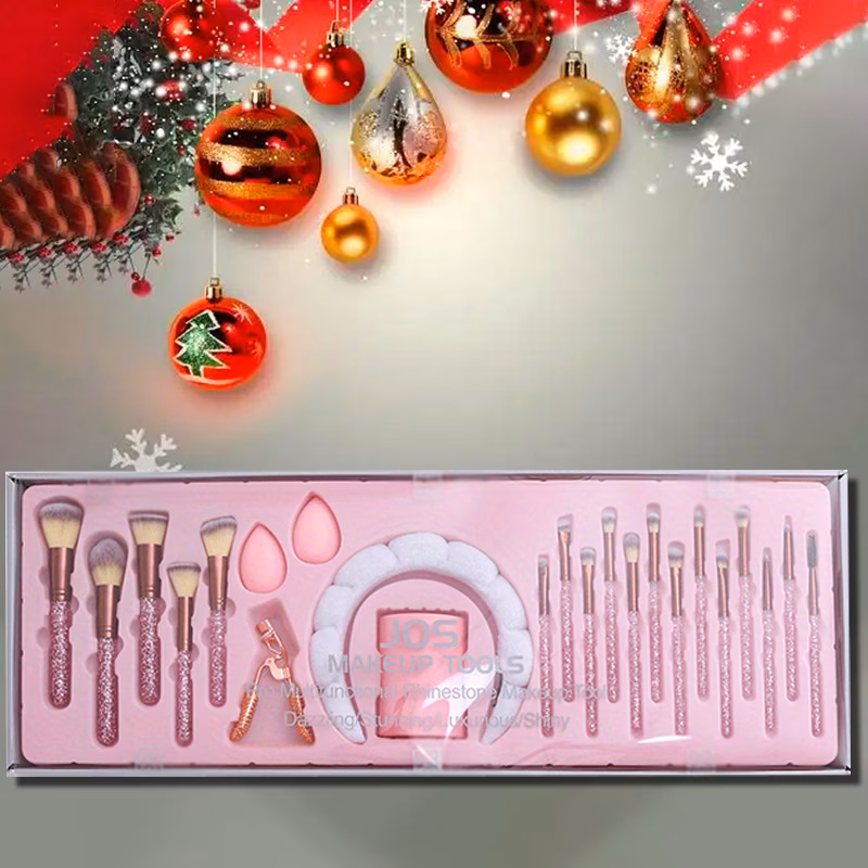christmas jos 23pcs set of high end decorative makeup brushes set with professional facial and eye fine brushes soft nylon brush heads precise application makeup brushes beauty accessories christmas h