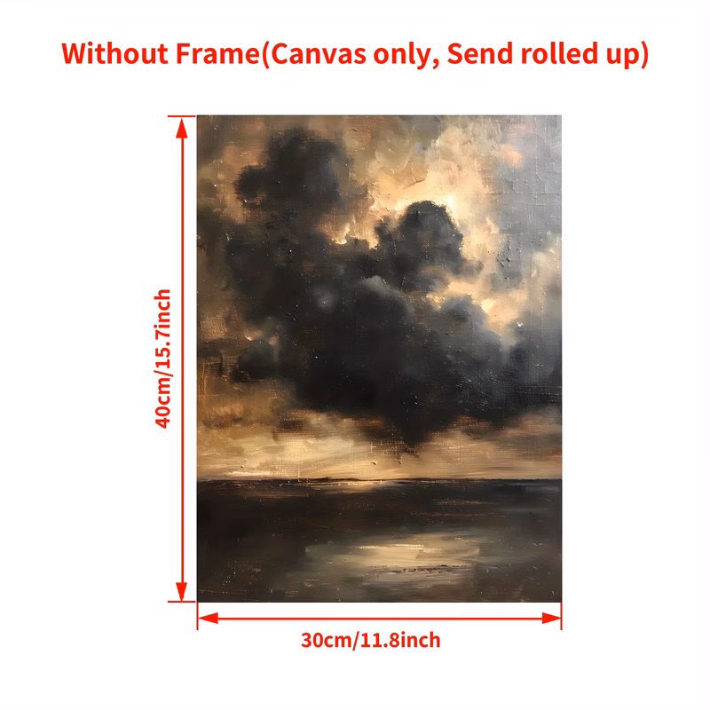 1pc dark academia victorian goth wall art poster clouds in black gray white vintage decor canvas print for living room bedroom office bathroom no frame needed ideal gift for gothic decor lovers room d