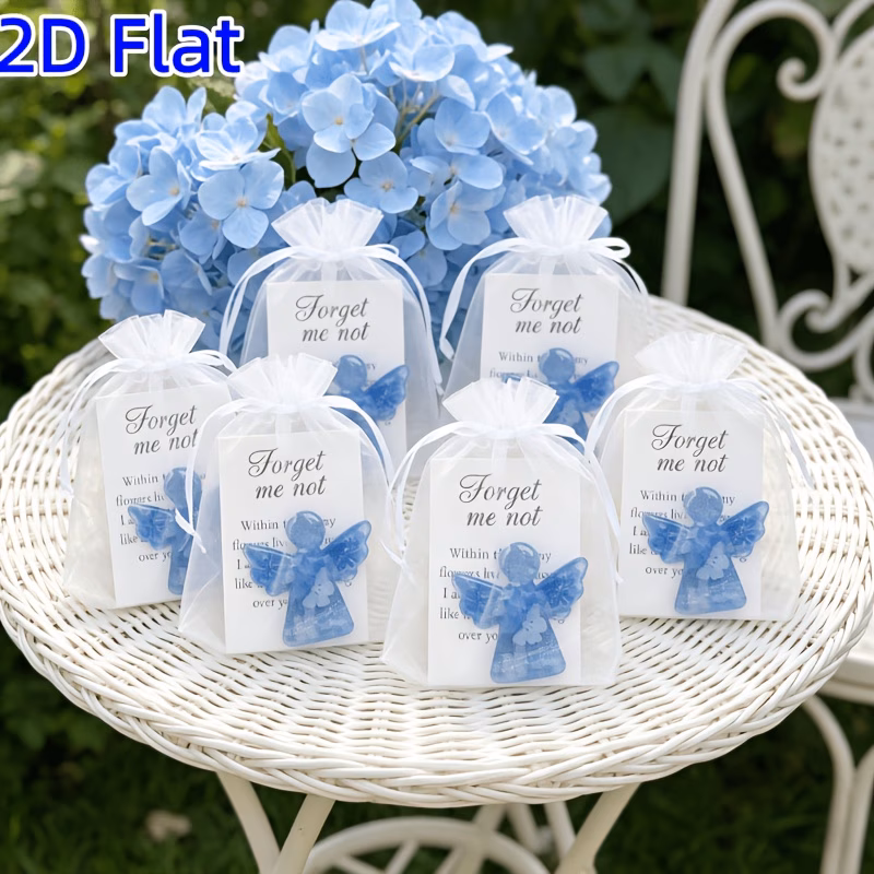 gift for her him 2d flat angel acrylic keepsake dried flower guardian angel ornament with poem card and organza bag sympathy memorial gift