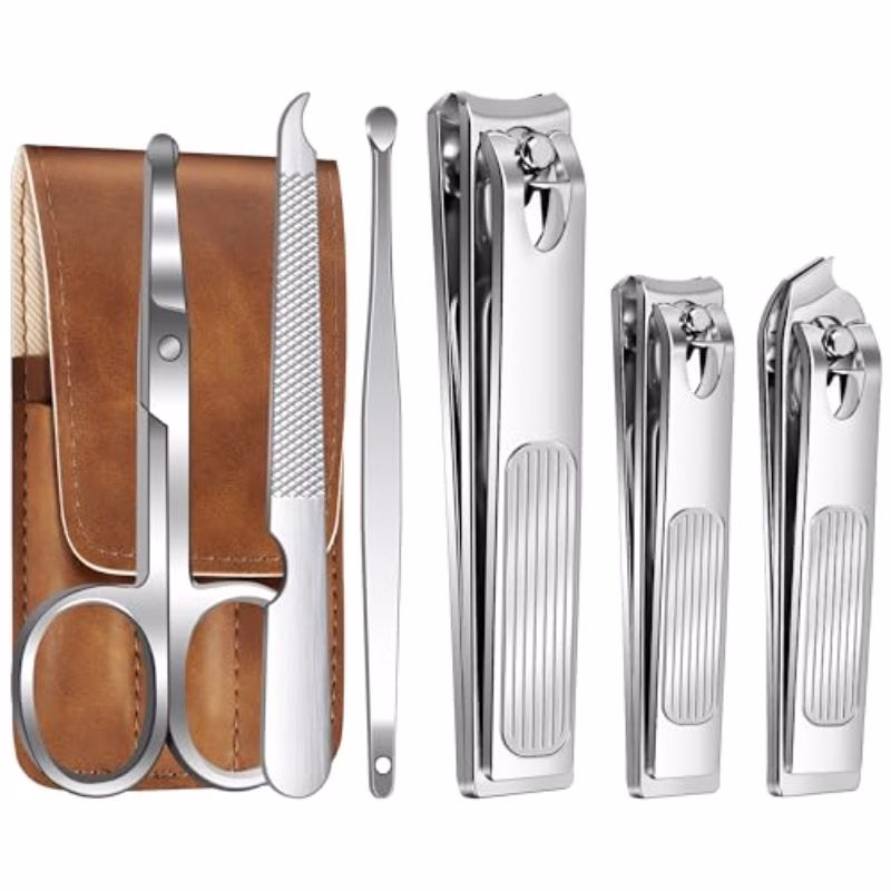 6pcs nail clippers christmas stocking fillers gifts for men dad travel sturdy curved edge trimmer nail cutter