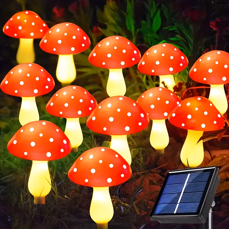 20 set solar mushroom lights outdoor pillar lights for garden courtyard patio lawn and pathway decoration holiday gift lights with 8 lighting suitable for gardens patios and lawns are an