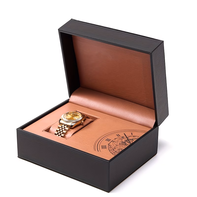 luxury faux leather black watch box with soft removable watch pillows storage case for travel display or home storage ideal gift for men womens watch box watch collection box fathers day mothers day