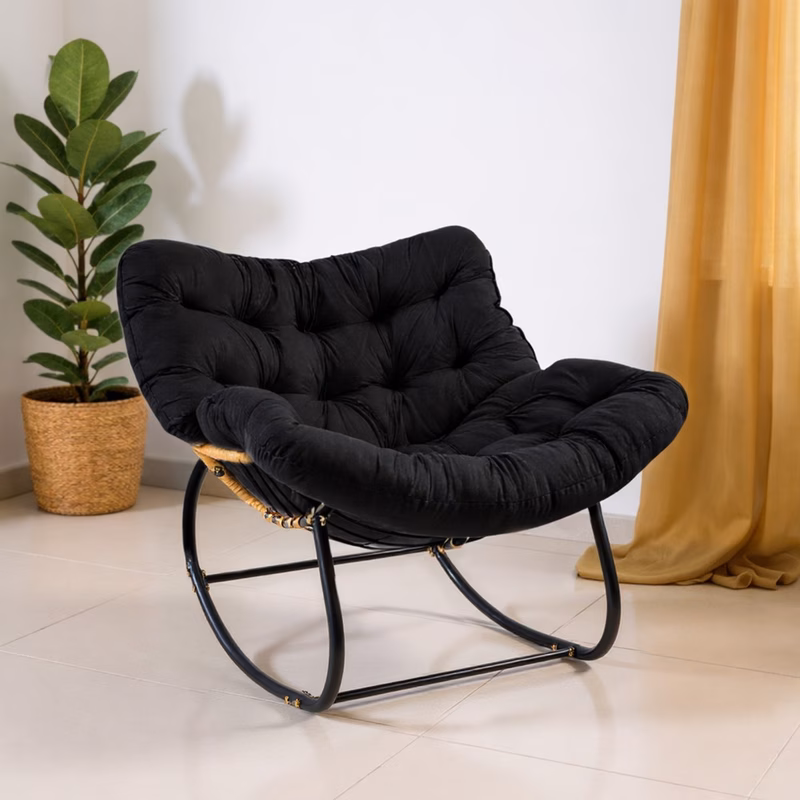 egg chairs oversized rattan wicker outdoor rocking chair metal frame garden rocking chair large support modern with cushioned seat