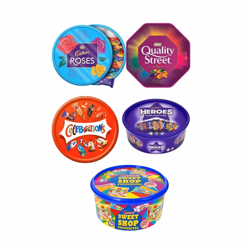 christmas tubs 5 pack with roses celebrations and festive gift set