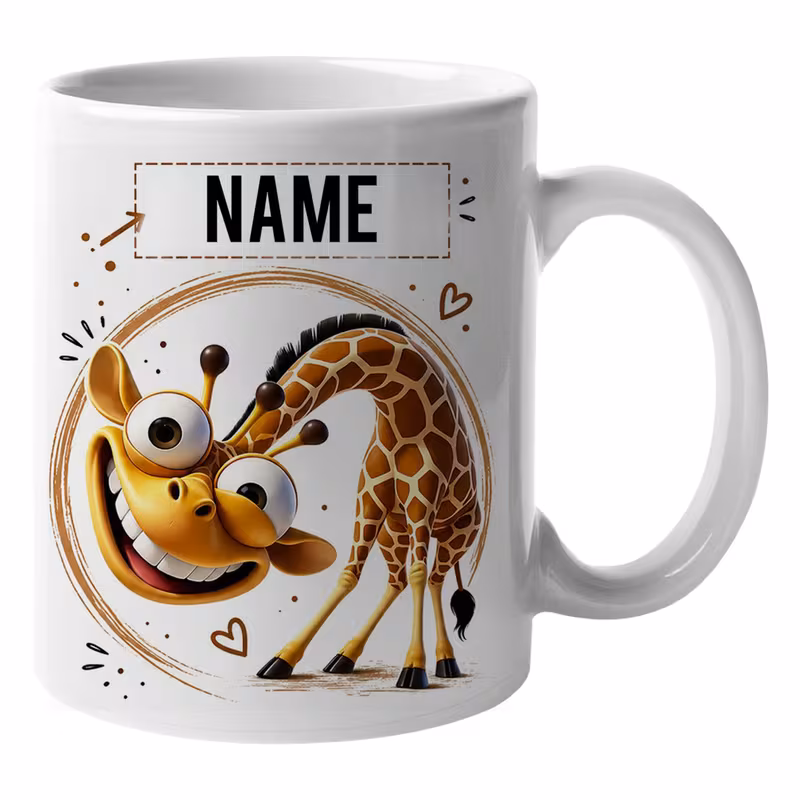 personalised custom name mug customised giraffe lover coffee cup cute cartoon with custom text birthday gift novelty gift for animal enthusiasts unique ceramic 11oz drinkware cup for coffee tea milk f