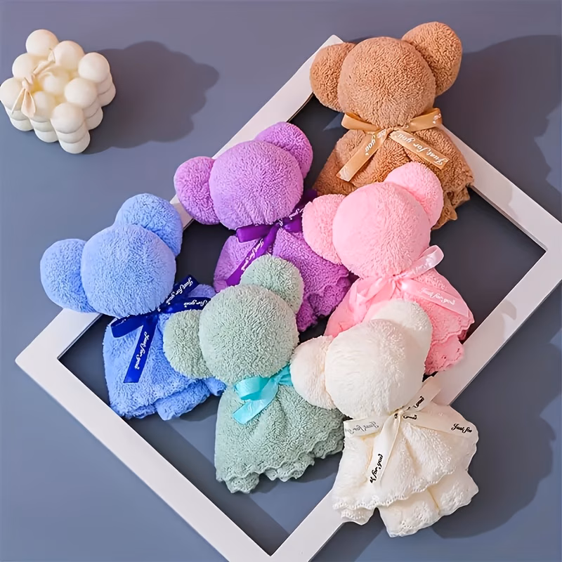 gift for her him 24pcs cute bear towel set with transparent bag gift box suitable for valentines day weddings birthdays mothers day and christmas party gifts holiday giveaways fun accessories soft fab