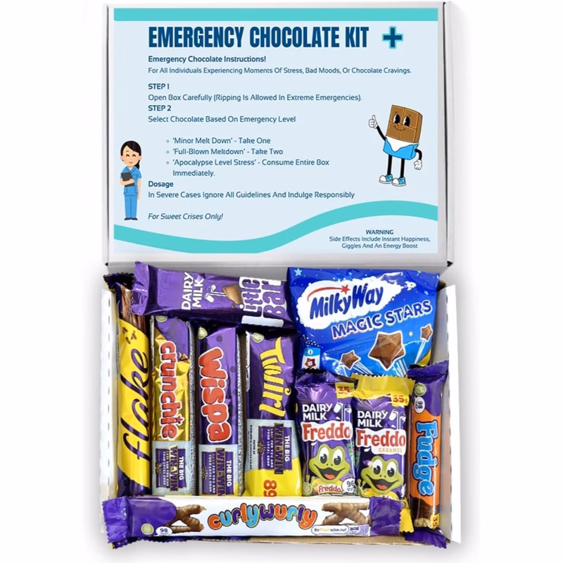 qvl kit chocolate gift box with 10 full size bars funny gifts for gifts recovery hampers christmas or birthday box