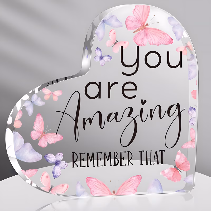 2d flat 2d flat an amazing inspirational gift for women a decoration for colleagues the best acrylic heart shaped keepsake for birthdays a gift to spirits
