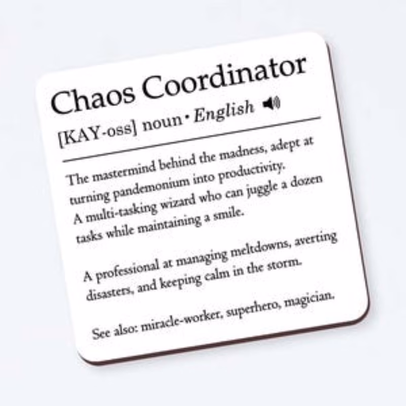 1pc wooden coaster humorous office gift for multitaskers desk accessory with definition ideal for workplace decor