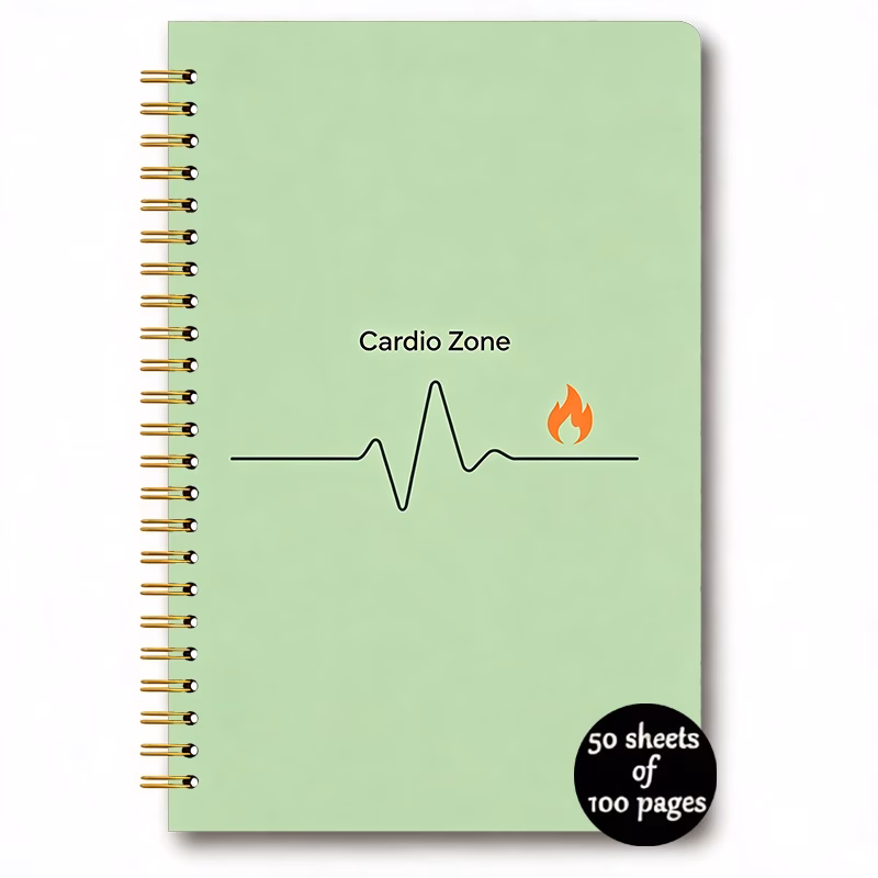 1pc cardio workout journal fitness notebook fresh with heartbeat chart suitable for gym weightlifting logbook compact for small spaces gift for trainers fitness enthusiasts