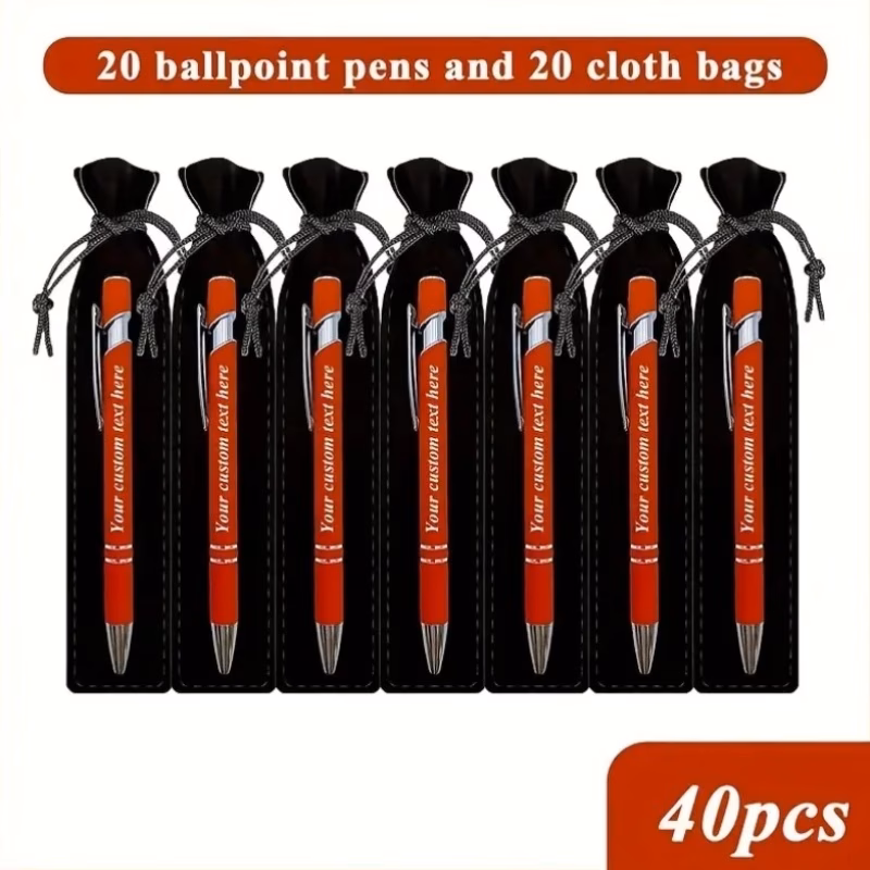 40pcs custom multicolor luxury ballpoint pens with elegant case suitable for engraving names and company website information ideal stationery for anniversary christmas birthday gifts and graduation pr