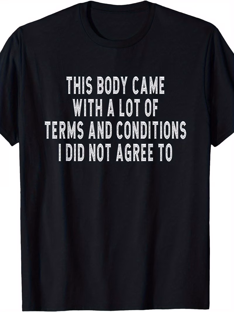 mens funny slogan t shirt this body with terms not black with white print soft breathable retro casual tee machine washable short sleeve round neck shirt for birthdays christmas gifts everyday