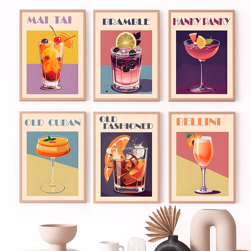 6pcs paint by numbers kit for beginners 8x12in 20x30cm color canvas easy diy classic fruit wine theme acrylic painting set home decor gifts for birthdays fathers day christmas mothers day professional