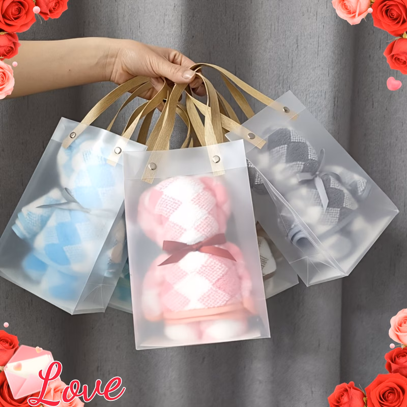 12 piece cute bear towel gift set with transparent bag for valentines day wedding birthday mothers day and christmas party gifts
