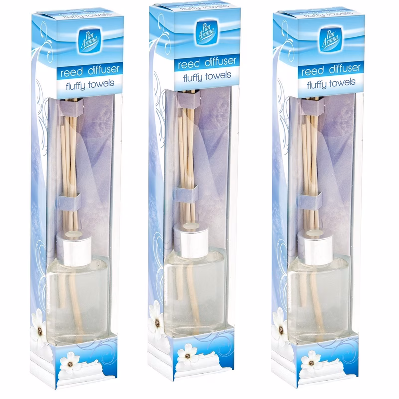 3x reed diffuser towel 30ml long lasting home fragrance oil with natural reeds for scent rooms