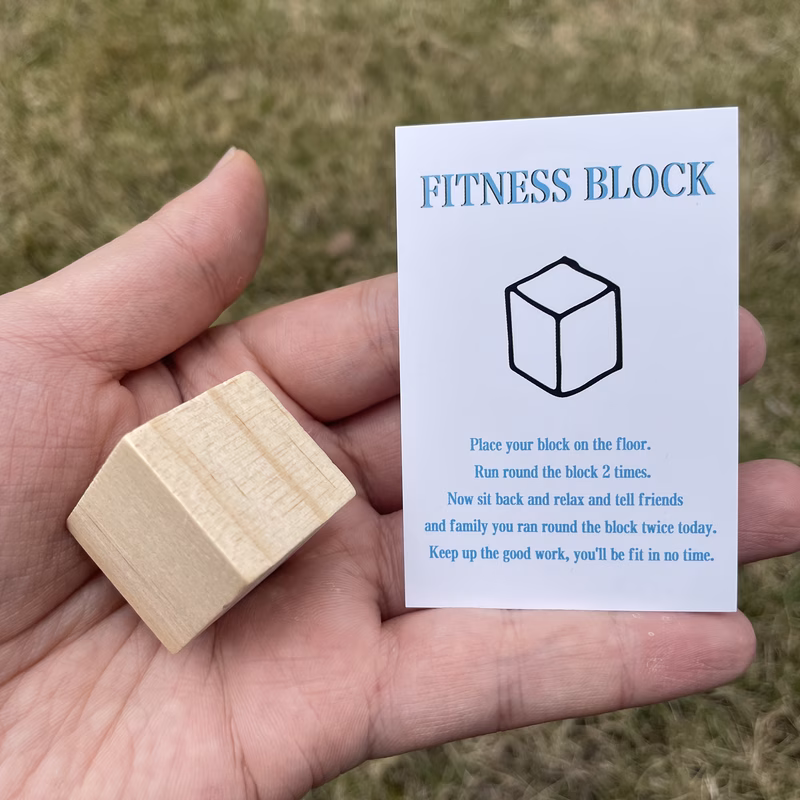 fitness block prank gift run 2 times motivational card birthdays graduations more