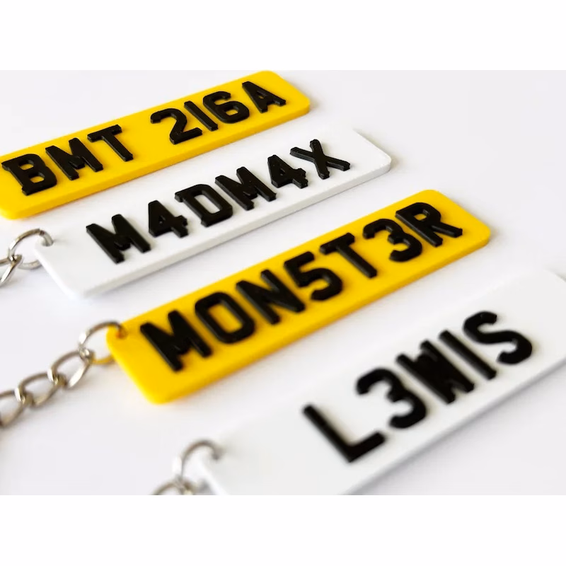 2D Flat, Custom 3D License Plate Keychain, Personalized Name Keychain, Registration Keychain, Keychain, New Driver Keychain Gift