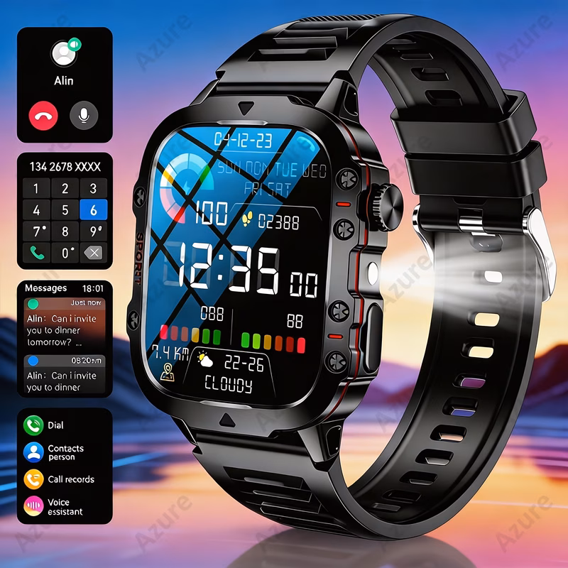 new smartwatch for men and women wireless calling texting multiple sports remote camera control semi step counter compatible with iphone and usb charging smart display suitable as a holiday