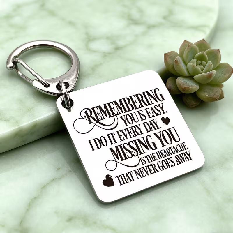 commemorative keychains are used to remembrance of people who have away hung on keys or bags to your