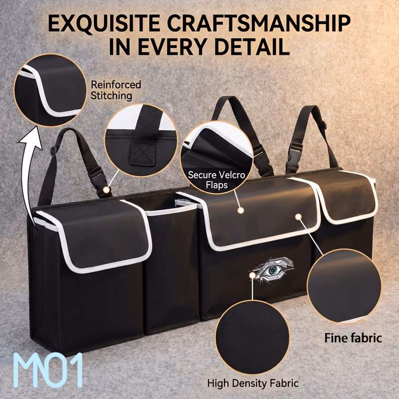 1pc minimalist car rear storage bag rear seat organizer bag car parts storage bag durable oxford cloth material the for storing essentials