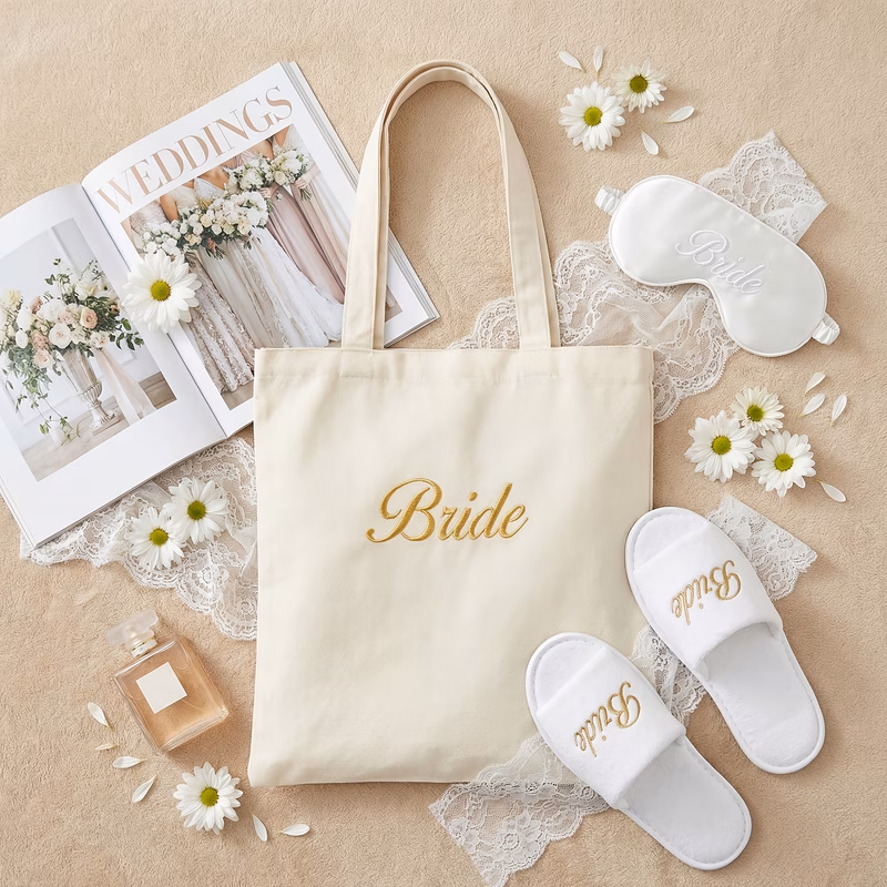 bride to be gift set gift for her wedding decoration gift bag bachelorette trip gift for bridesmaid goody bag including tote bags eye masks slippers