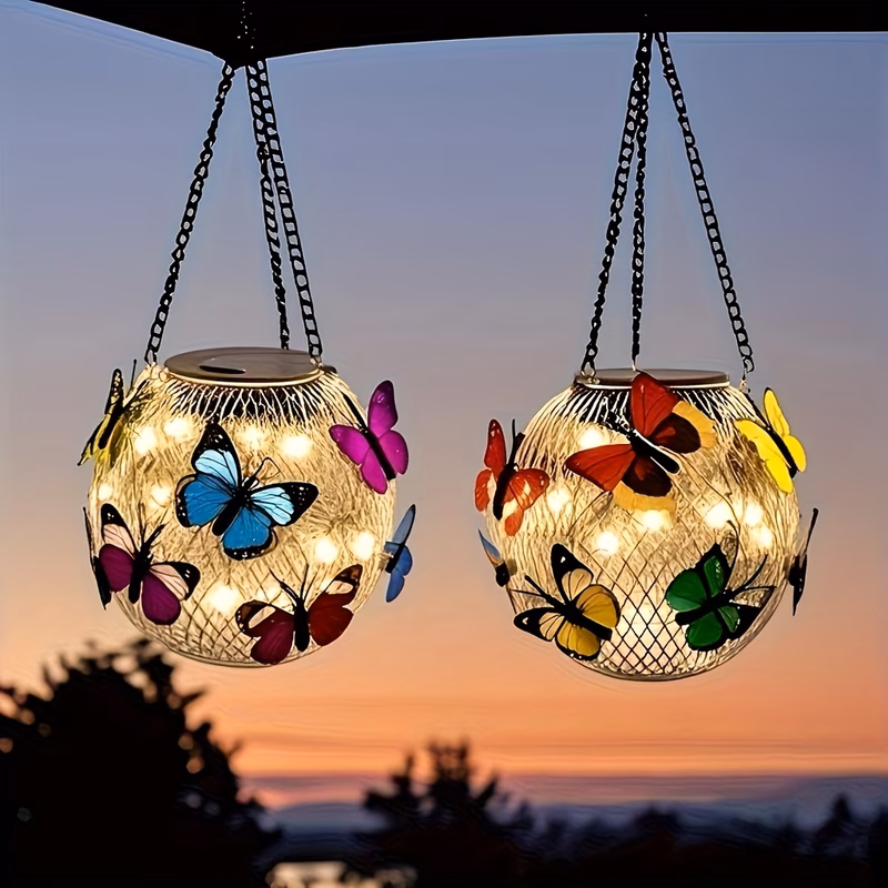 1 2 solar garden lantern with vibrant metal hanging outdoor light solar powered fences walls yard pathway gardens ideal holiday gift for brand