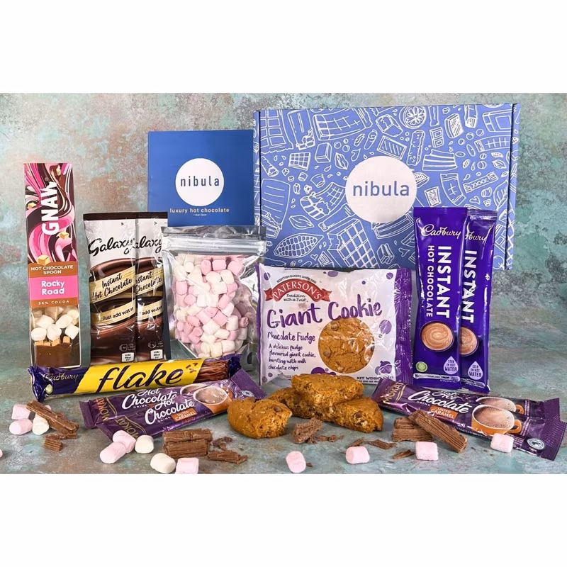 hot chocolate gift hamper set chocolate sachets marshmallows sweet treat gift box for christmas birthdays thank well gifts