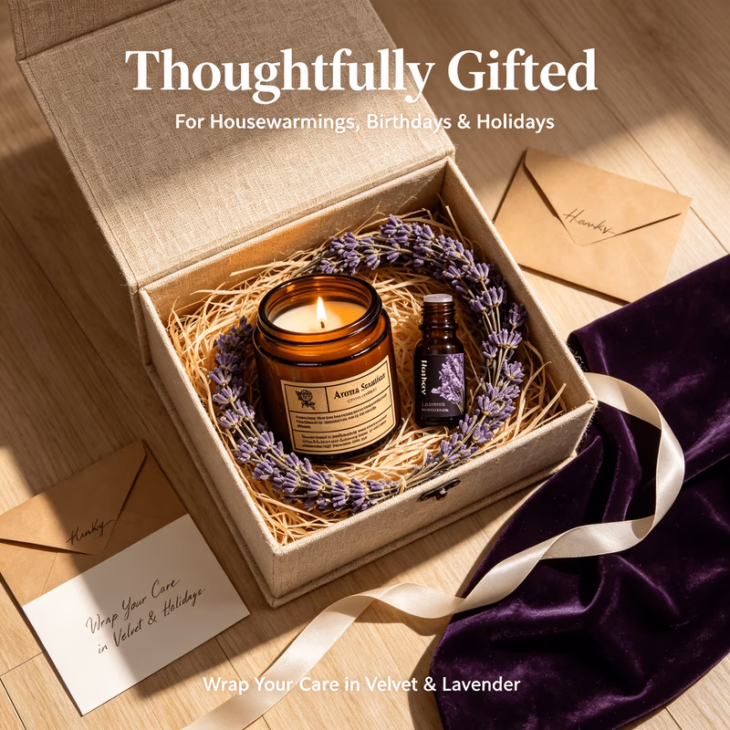 2pcs lavender scented candle and essential oil set soy wax candle with pure lavender oil for home fragrance relaxation yoga and set for women birthday housewarming and self care