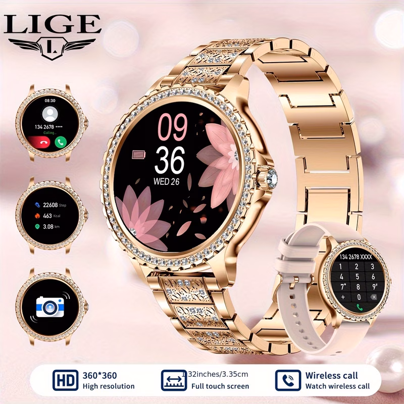 smart watch for women 1 32 inch full smartwatch with wireless call fitness with 20 sports smart watches for iphone smart bracelet