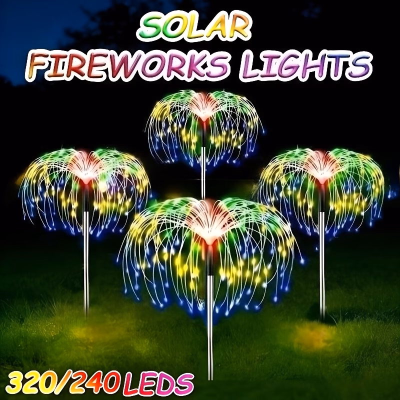 4pcs solar dandelion copper wire lights 11 lighting smart sensor 240 268 320 leds stage ambiance decorative lights suitable for stage lawns outdoor garden scenery holiday parties wedding stage decorat