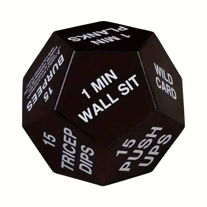 1 x double sided 12 sided dice fitness ball home workouts aerobics yoga and gym fun durable tpu material perfect christmas and new year gift for fitness lovers gym equipment novelty gifts ribbed textu