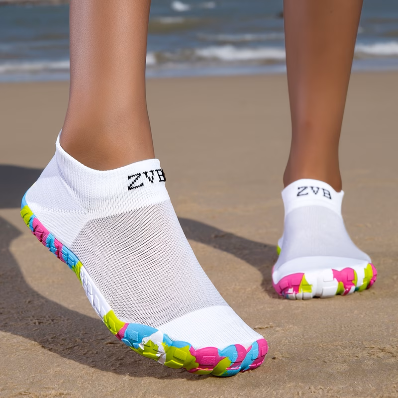womens wading shoes water shoes yoga shoes water swimming shoes indoor yoga and sports shoes the toe area features a wide toe design with wrapped in stretch fabric to cradle the ball of the the sole o