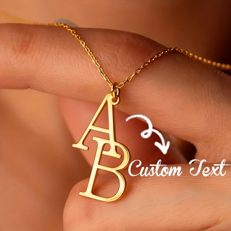 personalized couples name initials necklace double personalized necklace with letters exquisite and simple name necklace with logo perfect as a christmas or valentines day jewelry gift for your