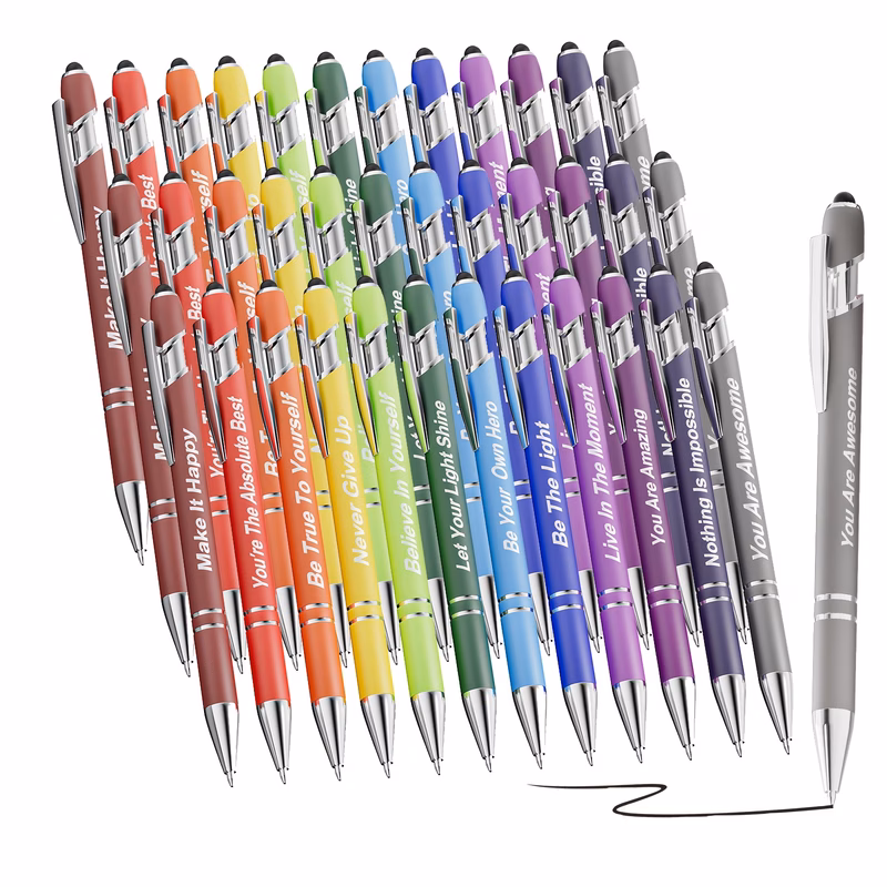 metal ballpoint pen customization metal ballpoint pen 24 36 motivational pen set motivational ballpoint pen with stylus tip positive energy funny teacher colleague thank you gift