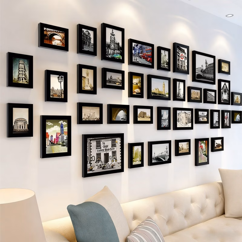 26pcs pack picture frames collage wall decor horizontal modern gallery frame set with multi size suitable for living room bedroom hallway photo display installation for decoration