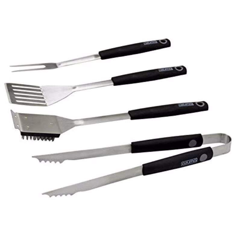 4pcs extra thick stainless steel grill tool set for men heavy duty grilling accessory kit for utensils gift set with serrated tongs meat fork s d turner and brush