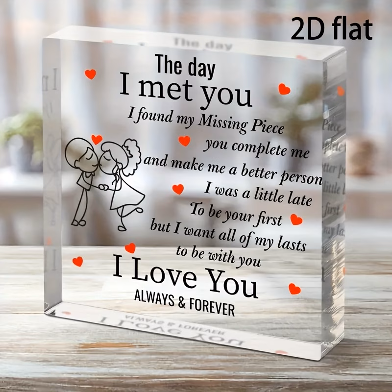 2d flat romantic acrylic desktop plaque valentines day anniversary or birthday gift for her with message forever girlfriend boyfriend husband or wife valentines day gifts contemporary design