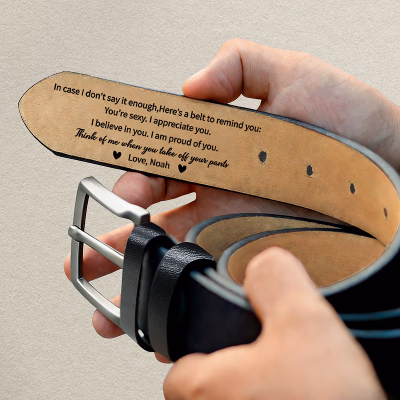 mens personalized engraved belt text belt suitable for husbands fathers high end classic formal gift for anniversary birthday business vintage style with engraving for not belt care