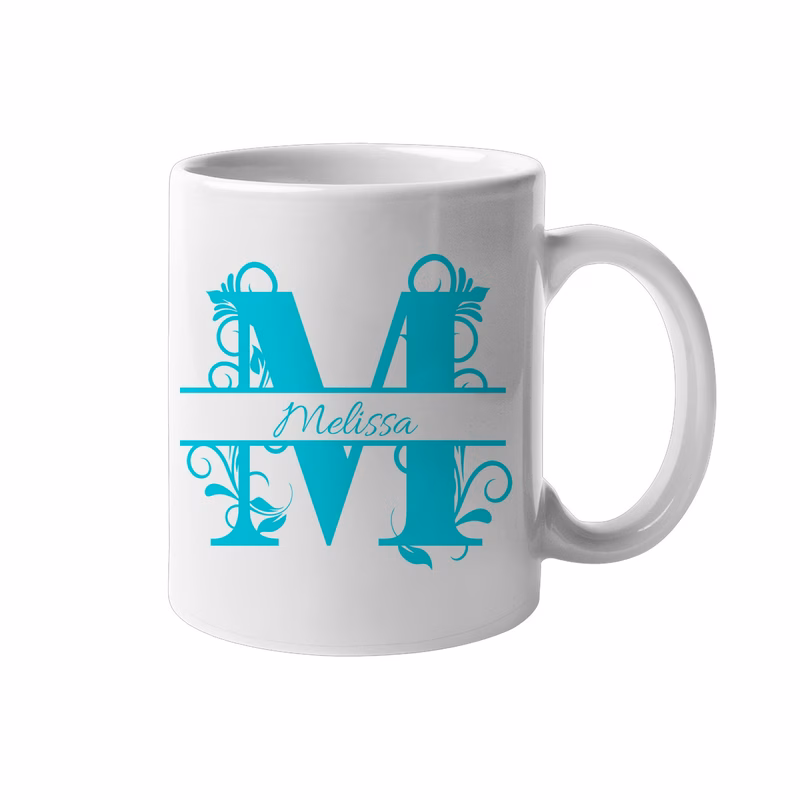custom name initial coffee mug personalised floral monogram ceramic cup multi options unique birthday wedding or anniversary gift for women girls 11oz white mug