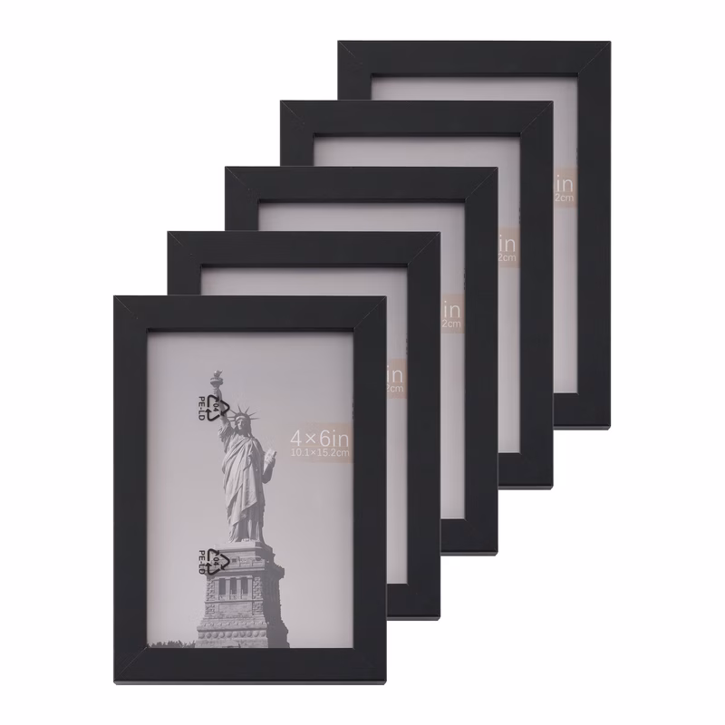 5pcs photo frames wooden tabletop display and wall hanging picture frame desktop art decoration living room bedroom home decor graduation holiday birthday gifts multi size black white